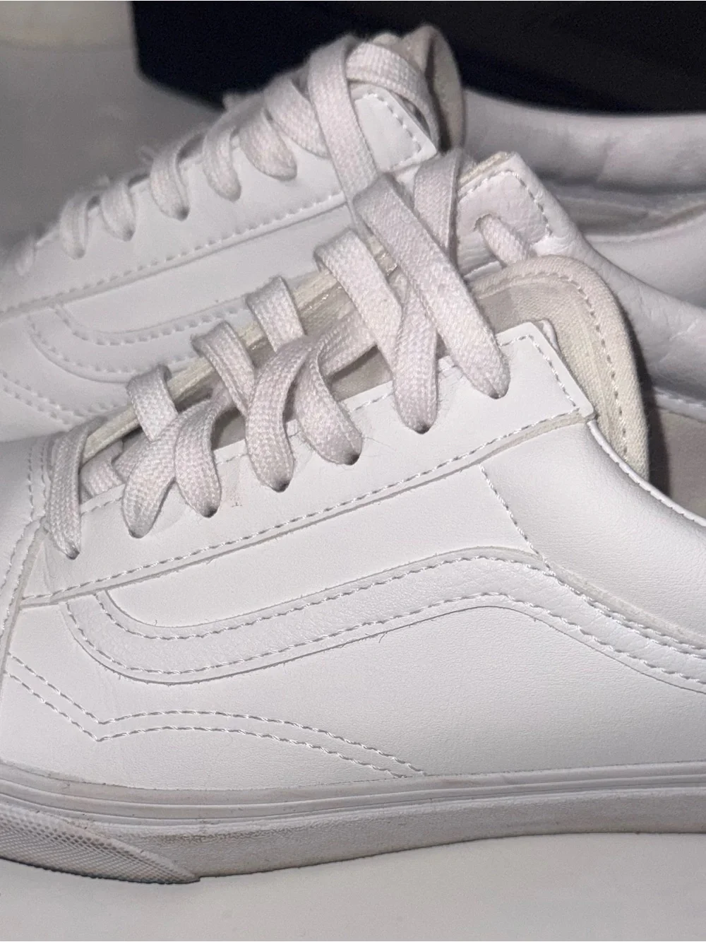 Vans White Leather Sneakers